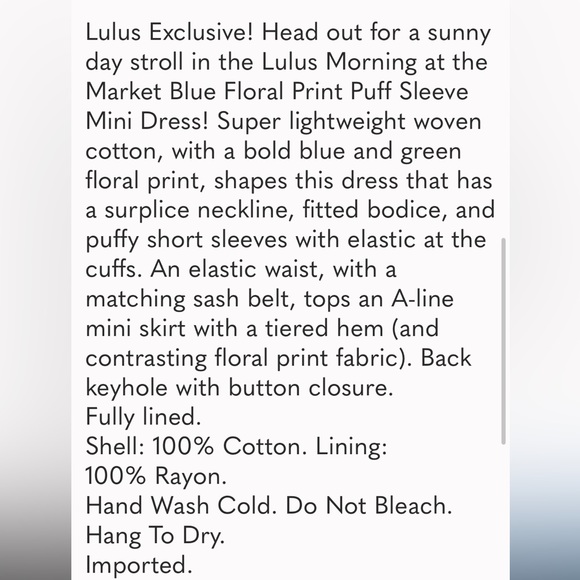 Lulu's Womens Flower Wrap Dress Size Small Morning at the Market - Picture 13 of 14